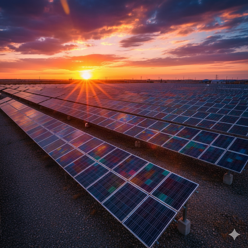 Grid-connected Solar Farm Panels